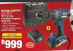 Build It Ryobi 18V Li-ion Cordless Impact Drill Kit offer