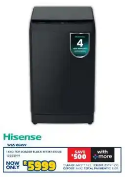 Russells Hisense top loader black offer