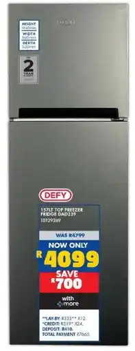Russells Defy top freezer fridge offer
