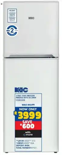 Russells KIC top freezer fridge offer