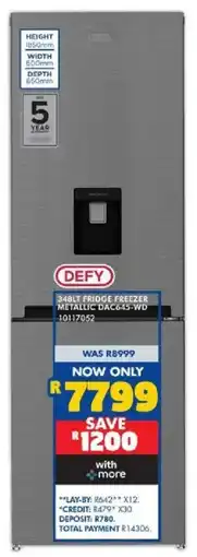Russells Defy fridge freezer metallic offer