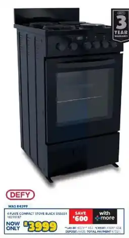 Russells Defy 4 plate compact stove black offer