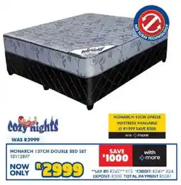 Russells Cozy nights monarch 137cm double bed set offer