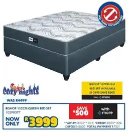 Russells Cozy nights bishop 152cm queen bed set offer