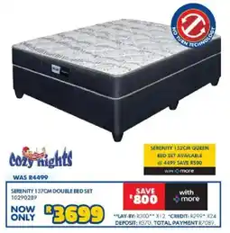 Russells Cozy nights serenity 137cm double bed set offer