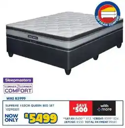 Russells Sleepmasters supreme 152cm queen bed set offer