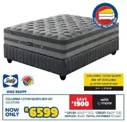 Russells Sealy columbia 137cm queen bed set offer