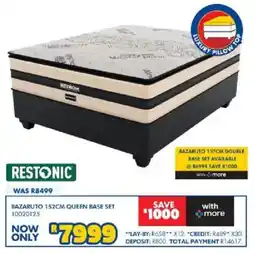 Russells Restonic bazaruto 152cm queen base set offer
