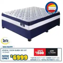 Russells Serta athena 152cm queen bed set offer
