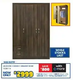 Russells Jackson 3 door 2 drawer robe offer