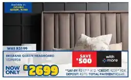 Russells Brisbane queen headboard offer