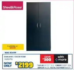 Russells Steel&Rose oakland 2 door robe offer