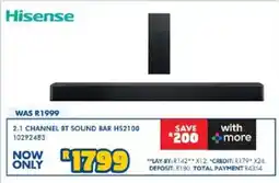 Russells Hisense 2.1 channel bt sound bar hs2100 offer