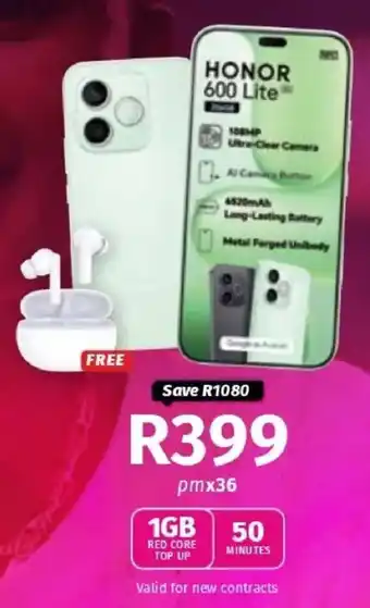 Vodacom Honor 600 Lite offer