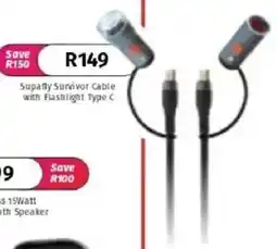 Vodacom Supafly Survivor Cable with Flashlight Type C offer