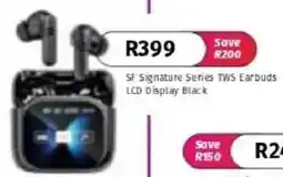 Vodacom SF Signature Series TWS Earbuds LCD Display Black offer