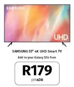 Vodacom Samsung 55" 4K UHD Smart TV offer