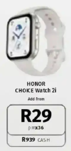 Vodacom Honor Choice Watch 2i offer