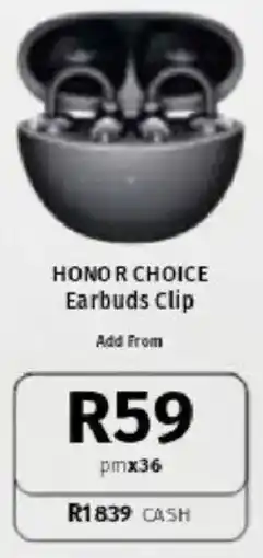 Vodacom Honor Choice Earbuds Clip offer