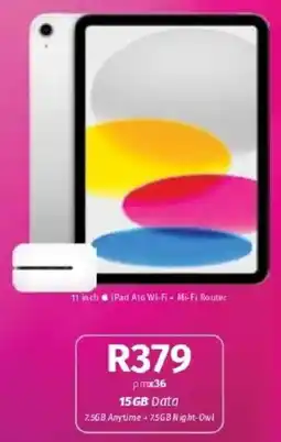 Vodacom iPad 11 inch A16 Wi-Fi + Mi-Fi Router offer