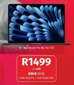 Vodacom Apple 14" MacBook Pro M5 16/1TB offer