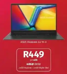 Vodacom Asus Vivobook Go 15 i3 offer