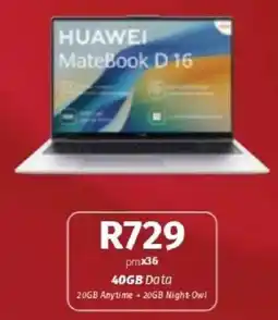 Vodacom Huawei Matebook D 16 offer