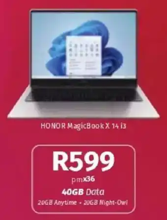 Vodacom Honor MagicBook X 14 i3 offer