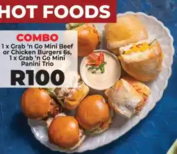 Food Lover's Market Grab 'n Go Mini Beef or Chicken Burgers and Grab 'n Go Mini Panini Trio offer