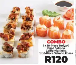 Food Lover's Market Teriyaki Fried Salmon California Rolls and Salmon Roses offer
