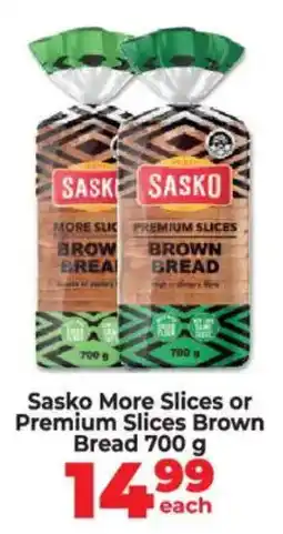 Food Lover's Market Sasko More Slices or Premium Slices Brown Bread offer