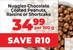 Food Lover's Market Nuggles Chocolate Coated Peanuts, Raisins or Shortcake offer