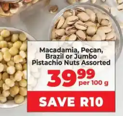 Food Lover's Market Macadamia, Pecan, Brazil or Jumbo Pistachio Nuts Assorted offer