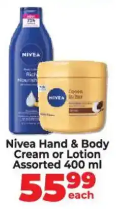 Food Lover's Market Nivea Hand & Body Cream or Lotion Assorted offer