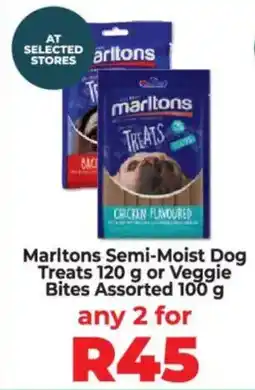 Food Lover's Market Marltons Semi-Moist Dog Treats or Veggie Bites Assorted offer