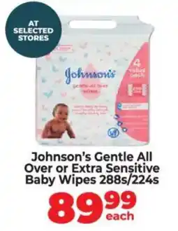 Food Lover's Market Johnson's Gentle All Over or Extra Sensitive Baby Wipes offer