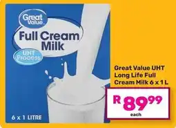 Game Great Value UHT Long Life Full Cream Milk offer