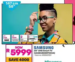 Game Samsung 58" UHD Smart TV offer