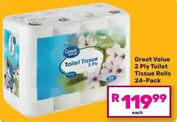 Game Great Value 2 Ply Toilet Tissue Rolls offer