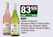 Spar Tops KWV Classic Collection Sauvignon, Chenin, Chardonnay, Moscato,White,Rose,Grenache Or Shiraz-750ml EA offer