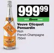 Spar Tops Veuve Clicquot Ponsardin Rich French Champagne-750ml offer