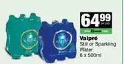 Spar Tops Valpre Still Or Sparkling Water-6 x 500ml offer