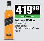 Spar Tops Johnnie Walker 12 Year Old Black Label Blended Scotch Whisky-750ml offer