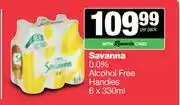 Spar Tops Savanna 0.0% Alcohol Free Handies-6 x 330ml offer
