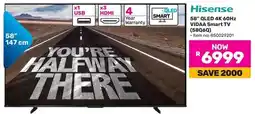 Game Hisense 58" QLED 4K 60Hz VIDAA Smart TV offer