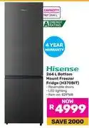 Game Hisense 264L Bottom Mount Freezer/Fridge H370BIT 829168 offer