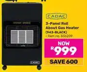Game Cadac 3 Panel Roll About Gas Heater 943-BLACK 836209 offer