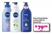 Game Nivea Pump Body Lotion Assorted-625ml offer