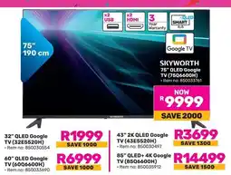 Game Skyworth 75" QLED Google TV offer
