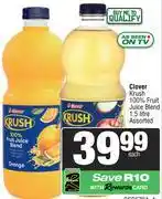 Spar Clover Krush 100% Fruit Juice Blend Assoted-1.5Ltr Each offer